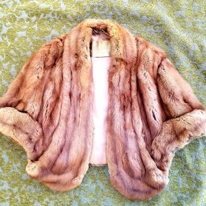 Vintage genuine mink fur stole wrap